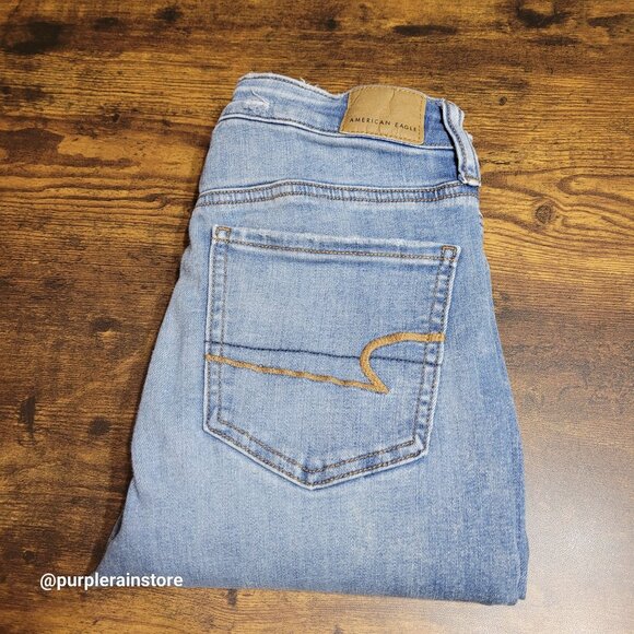 American Eagle Jeans 4 R Jegging Crop Super Hi Rise Next Level Stretch Denim - Picture 3 of 13